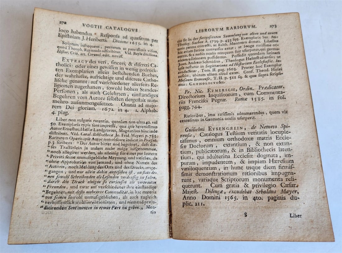 1753 RARE BOOKS CATALOG Catalogus Historico-Criticus Librorum Rariorum ANTIQUE - 5