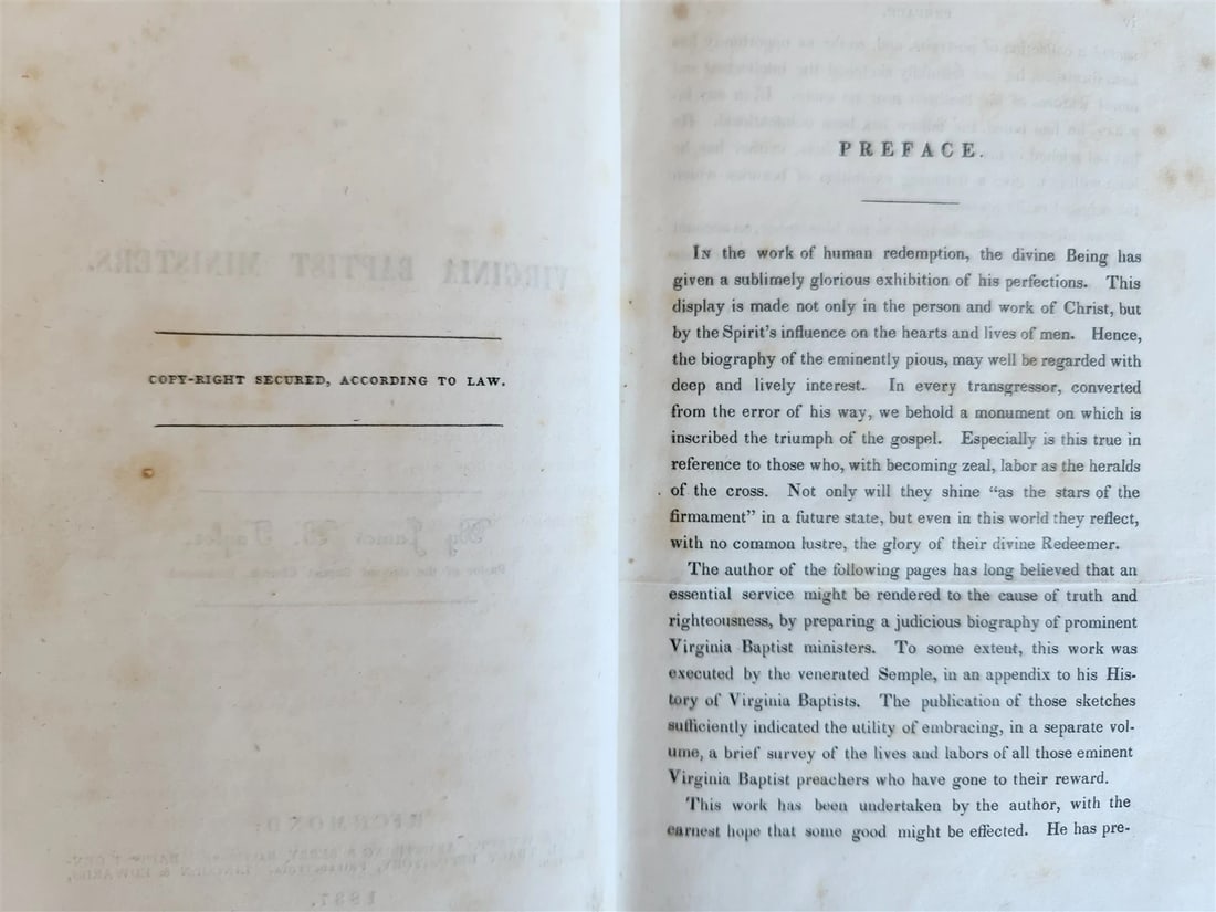 1837 Lives of Virginia Baptist Ministers ANTIQUE by James Taylor - 5