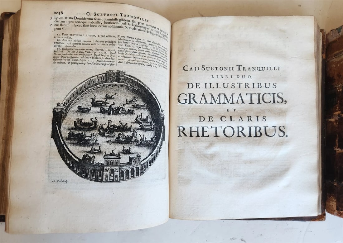 1714 ILLUSTRATED OPERA by Suetonius ANTIQUE 2 VOLUMES - 11
