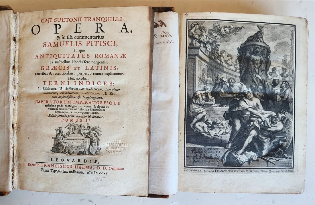 1714 ILLUSTRATED OPERA by Suetonius ANTIQUE 2 VOLUMES - 2