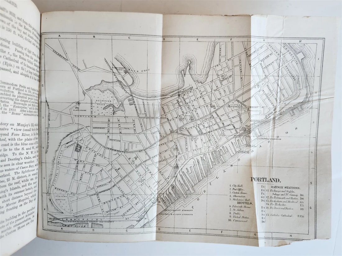 1874 NEW ENGLAND Handbook for Travellers ILLUSTRATED w/ MAPS antique AMERICANA - 13