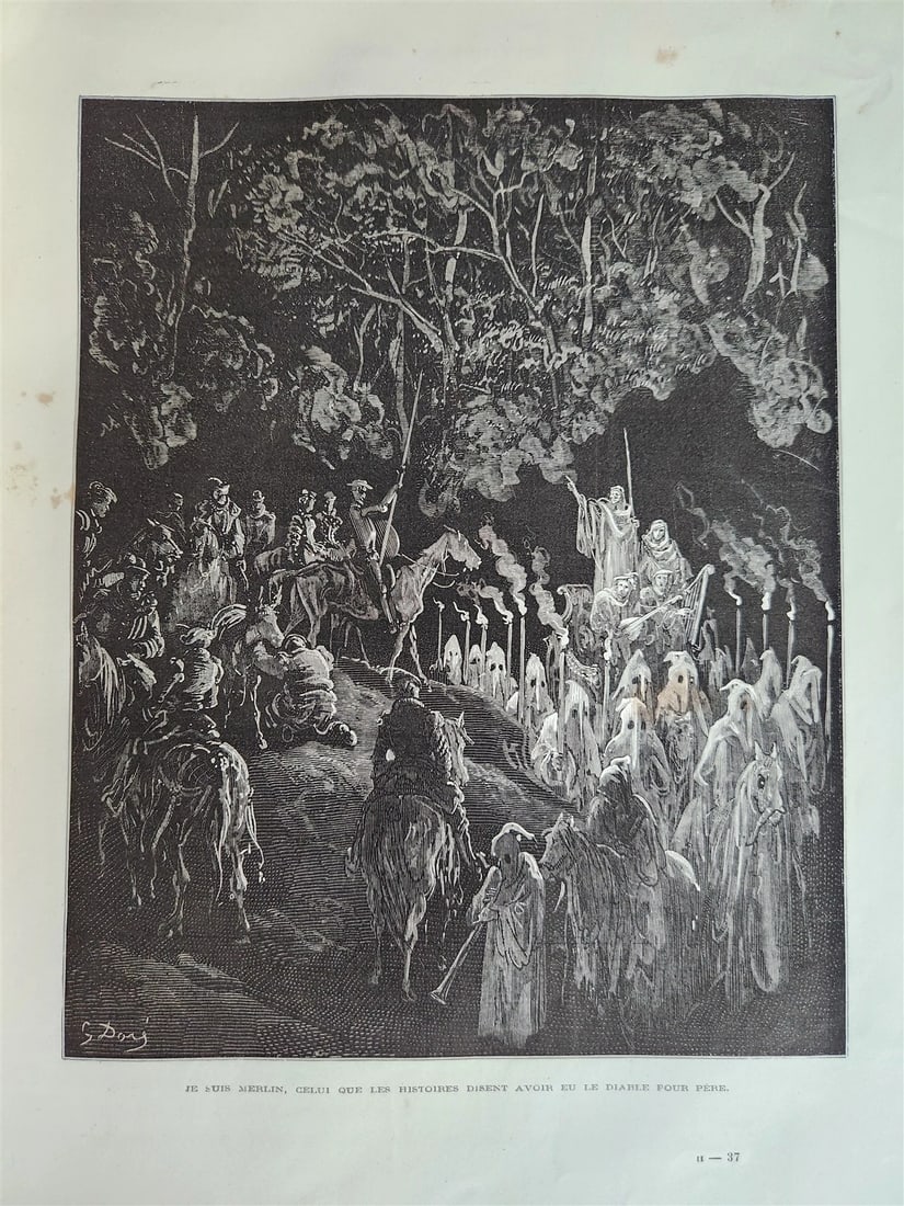 1869 DON QUIXOTE by CERVANTES illustrated by GUSTAVE DORE antique 2 FOLIO VOLS. - 12