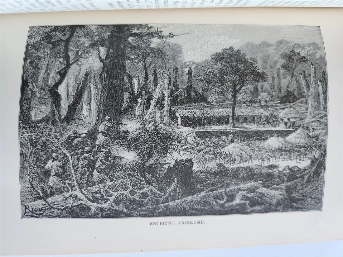 1891 IN DAKEST AFRICA 2 VOLUMES by HENRY STANLEY antique ILLUSTRATED w/ MAPS - 10
