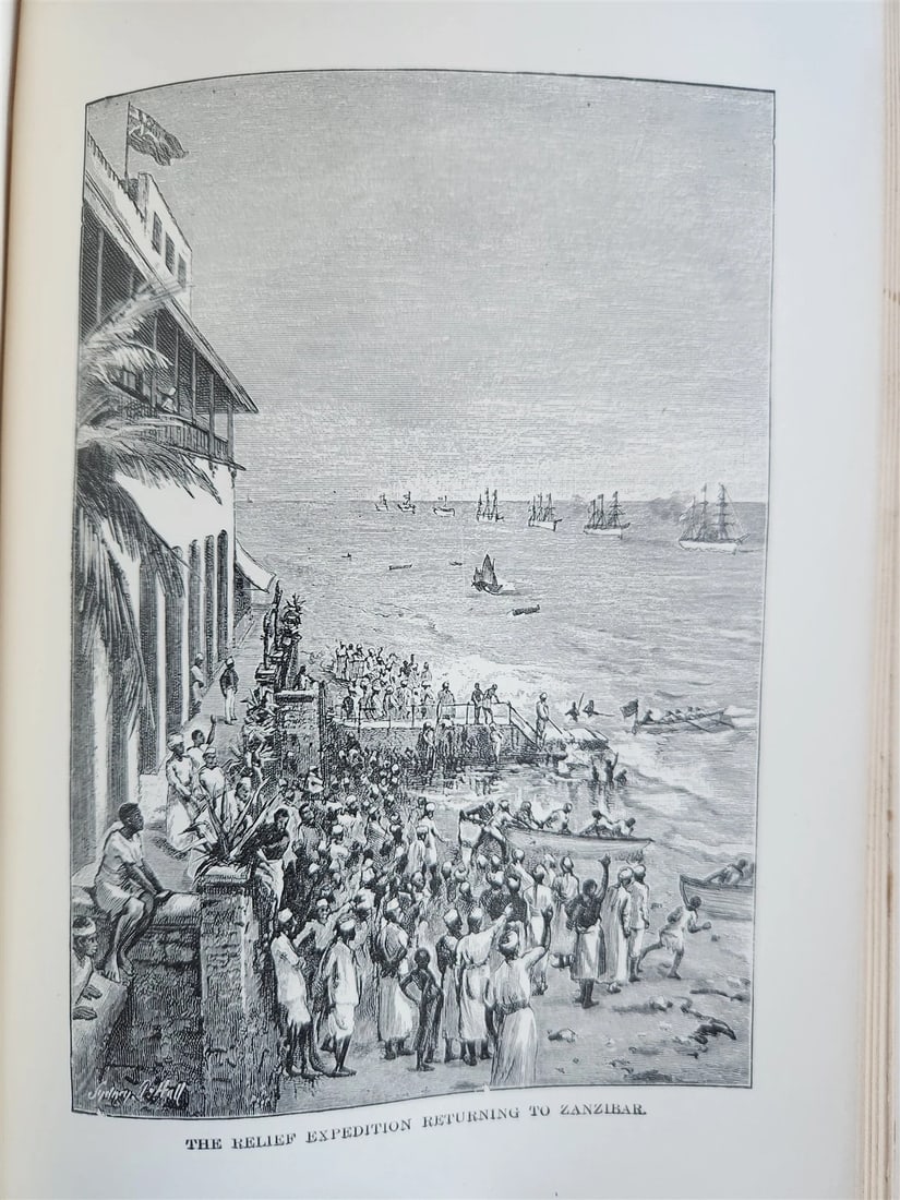 1891 IN DAKEST AFRICA 2 VOLUMES by HENRY STANLEY antique ILLUSTRATED w/ MAPS - 11