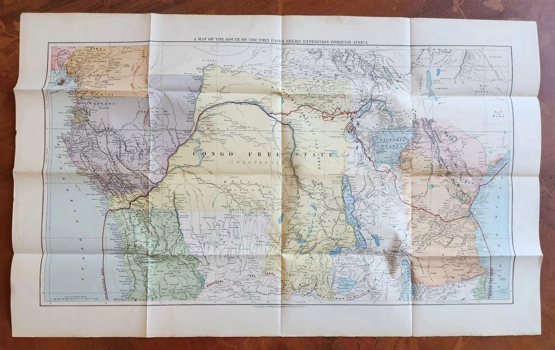 1891 IN DAKEST AFRICA 2 VOLUMES by HENRY STANLEY antique ILLUSTRATED w/ MAPS - 4