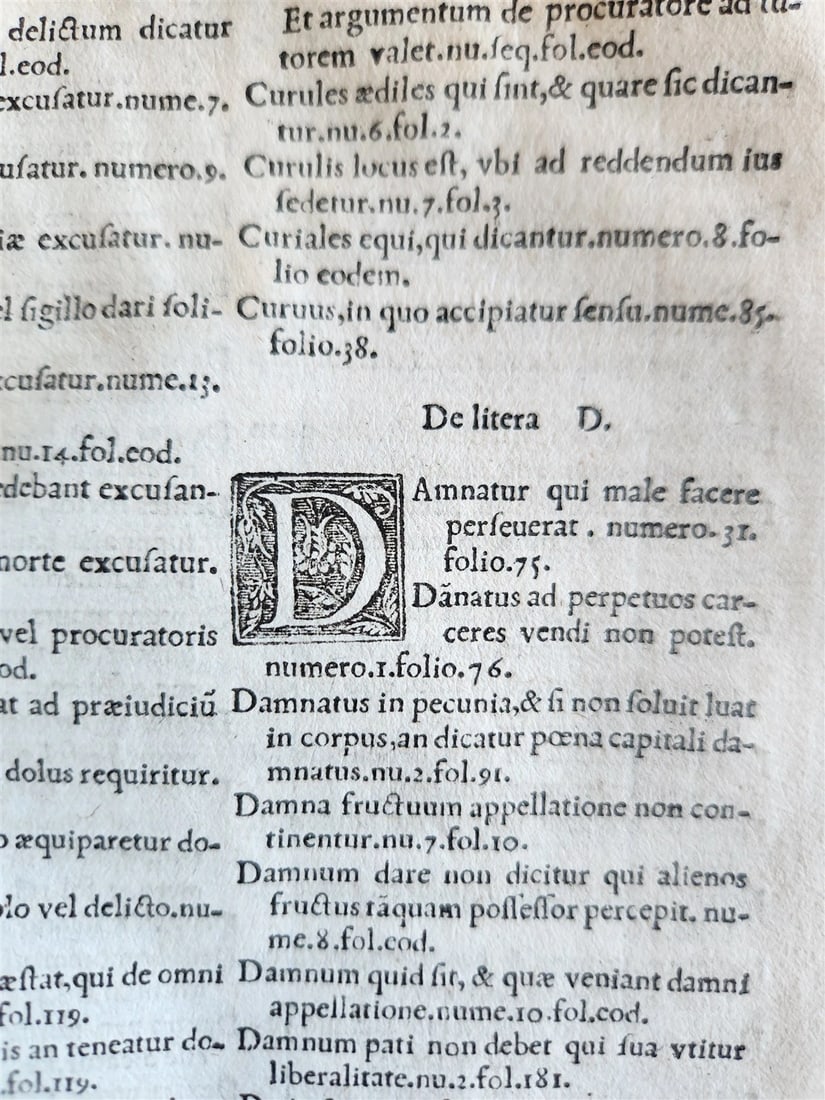 1550 LAW BOOK by Bartholomei Cipolla antique 16th C. original binding - 12