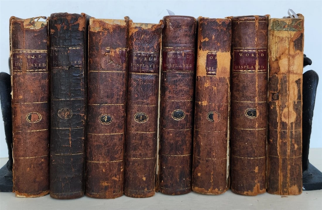 1795 WORLD DISPLAYED Curious Collection of Voyages & Travels ILLUSTRATED antique (1 of 14)