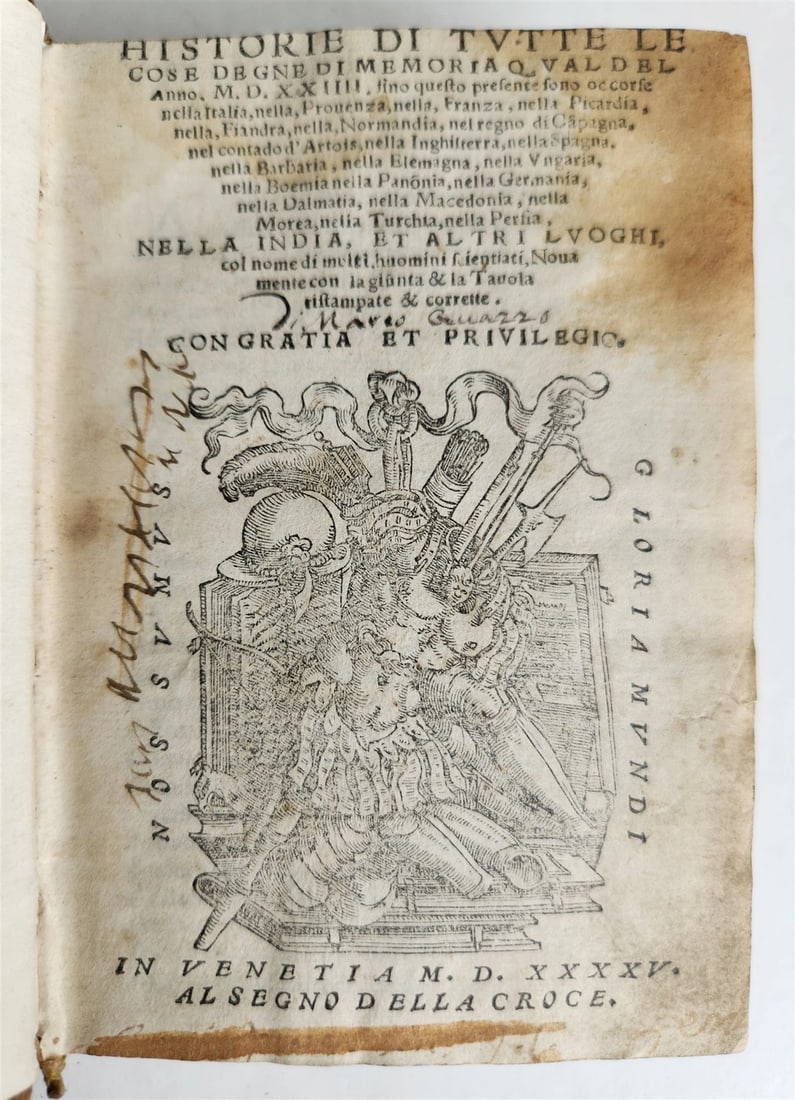 1545 History of events in Italy France Spain Germany & India ANTIQUE 16th cent. (1 of 11)