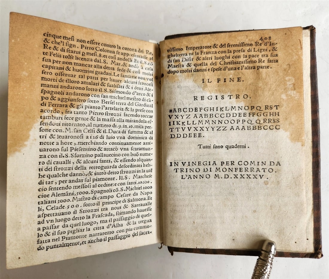 1545 History of events in Italy France Spain Germany & India ANTIQUE 16th cent. - 9