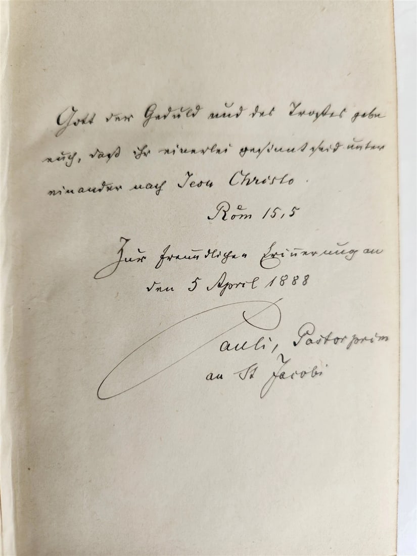 1886 RELIGIOUS BOOK in German ANTIQUE leather binding w/ metal cross STETTIN - 8