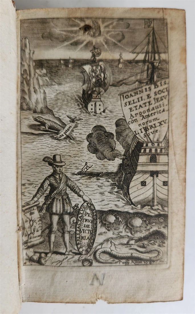1647 AMERICANA Argonauticon Americanorum ANTIQUE w/ MAP of AMERICA rare - 3