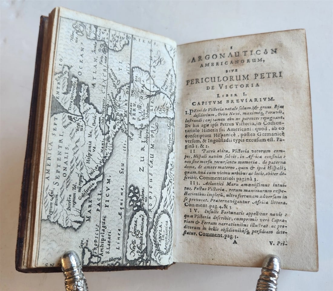 1647 AMERICANA Argonauticon Americanorum ANTIQUE w/ MAP of AMERICA rare - 4
