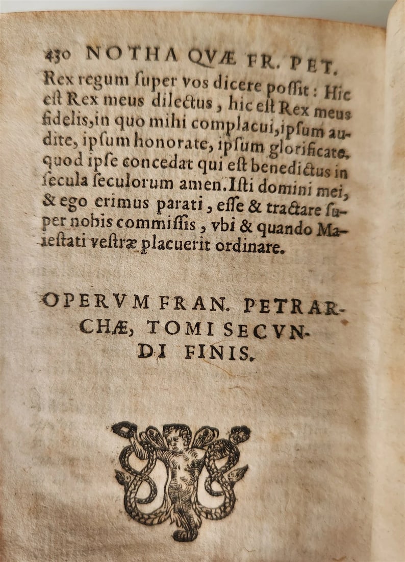 1595 PETRARCA philosophy on fortune & misfortune VELLUM BINDING 16th c. ANTIQUE - 7
