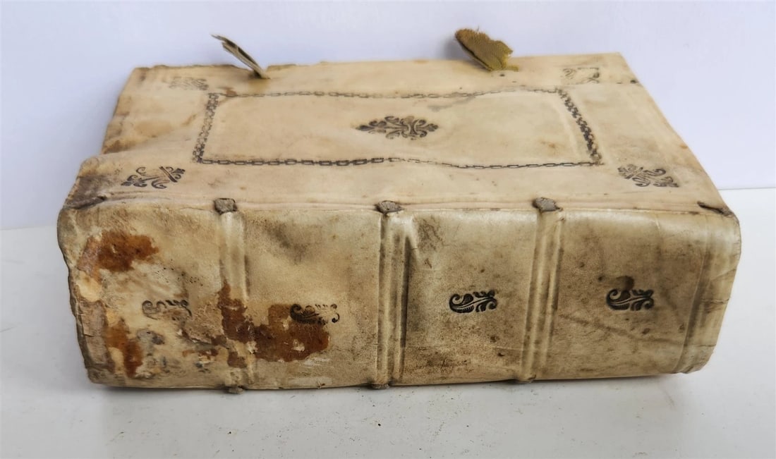 1580 LAW BOOK by E. BARONIS antique 16th CENTURY decorative vellum binding - 4