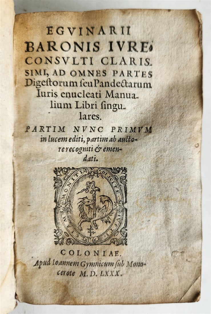 1580 LAW BOOK by E. BARONIS antique 16th CENTURY decorative vellum binding - 5