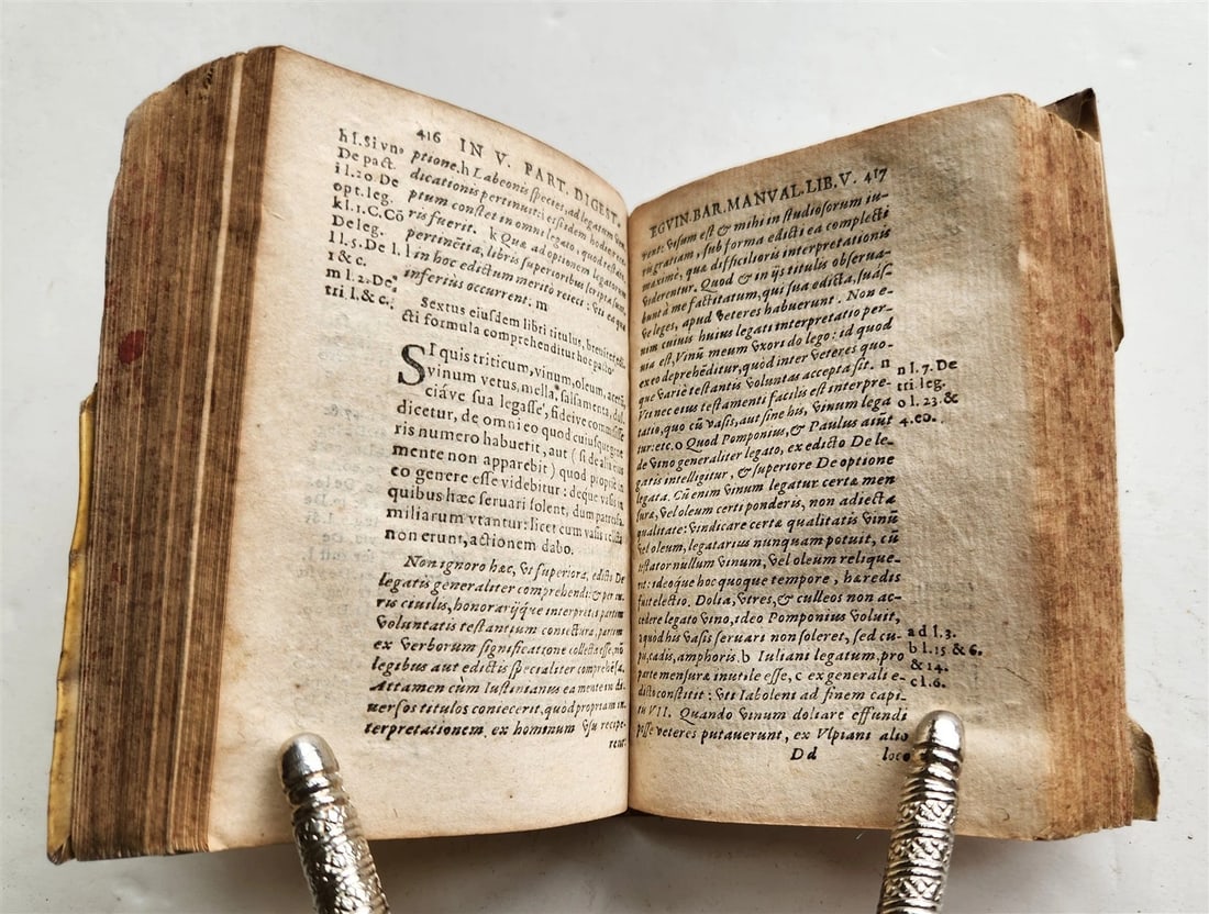 1580 LAW BOOK by E. BARONIS antique 16th CENTURY decorative vellum binding - 7