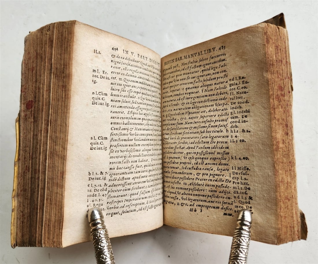 1580 LAW BOOK by E. BARONIS antique 16th CENTURY decorative vellum binding - 9