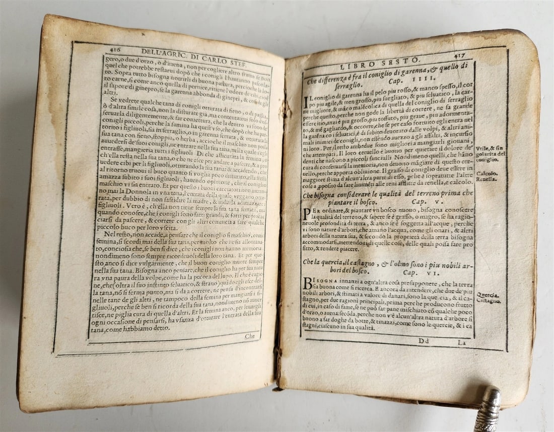 1582 AGRICULTURE by CARLO STEFANO antique ANCIENT MANUSCRIPT BINDING 16 CENTURY - 13