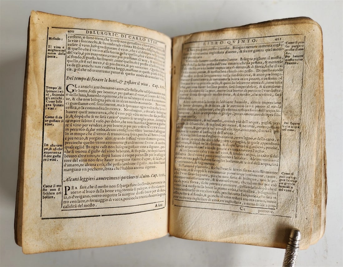 1582 AGRICULTURE by CARLO STEFANO antique ANCIENT MANUSCRIPT BINDING 16 CENTURY - 14