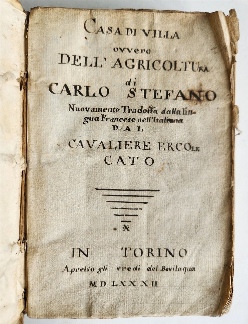 1582 AGRICULTURE by CARLO STEFANO antique ANCIENT MANUSCRIPT BINDING 16 CENTURY - 3
