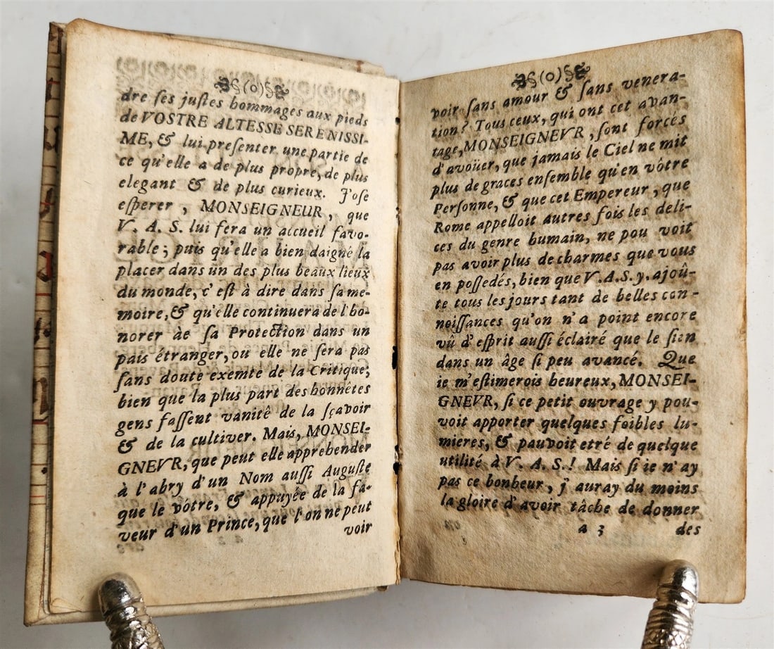 1700 NATURE of FRENCH LANGUAGE in GERMAN antique ANCIENT MANUSCRIPT BINDING - 7