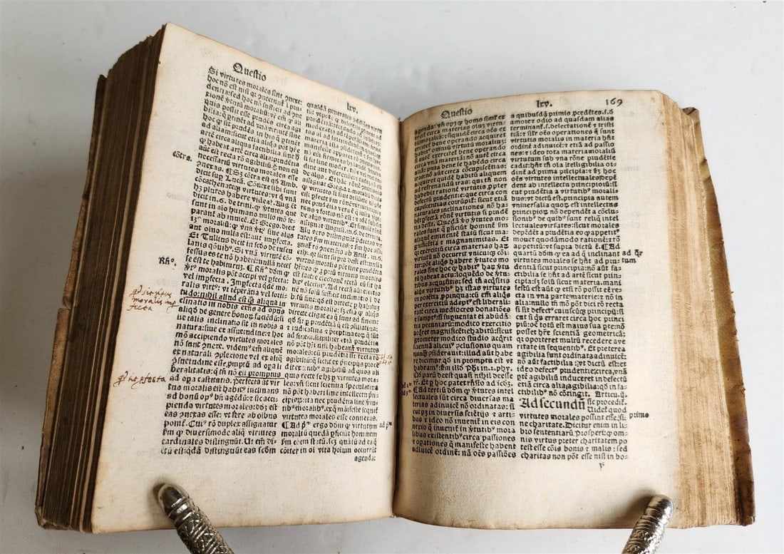 1535 POST-INCUNABULA THEOLOGY by THOMAS AQUINAS antique vellum binding - 10