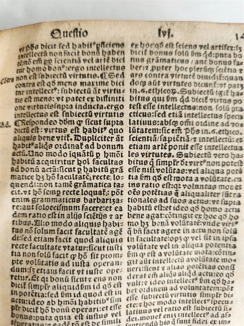 1535 POST-INCUNABULA THEOLOGY by THOMAS AQUINAS antique vellum binding - 11