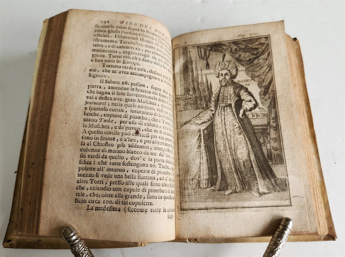 1721 TRAVELS to TURKEY by Gio. Gemelli ILLUSTRATED antique VELLUM BINDING: Title: 1721 TRAVELS to TURKEY by Gio. Gemelli ILLUSTRATED antique VELLUM BINDING Description: Giro del Mondo. (Tour of the World) by D. Giovanni Francesco Gemelli Parte prima... NELLA TURCHIA