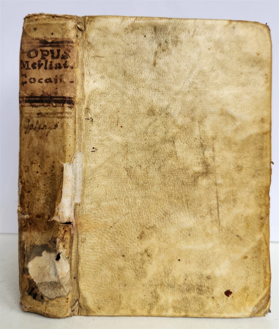 1692 ILLUSTRATED MACARONIC by POETRY MERLINI COCAII antique 17th CENTURY vellum - 5