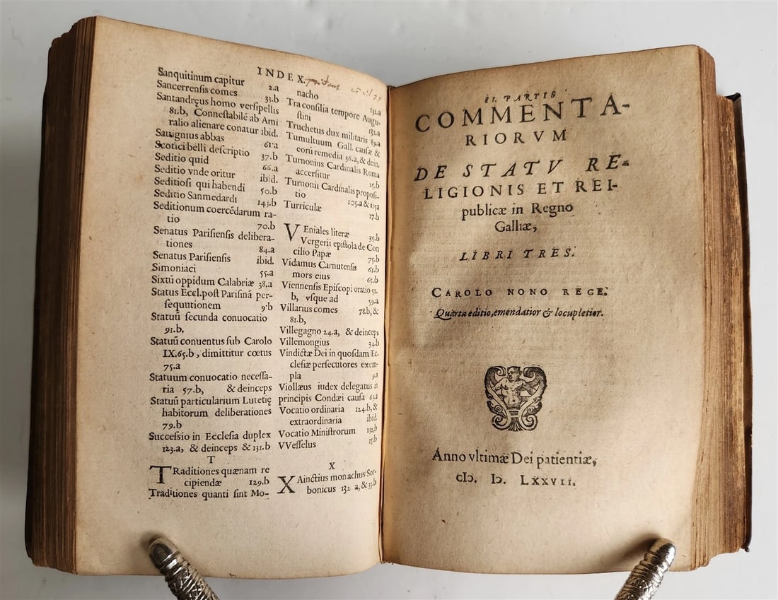 1577 HISTORY OF RELIGIOUS WARS in FRANCE antique vellum bound 16th CENTURY - 10