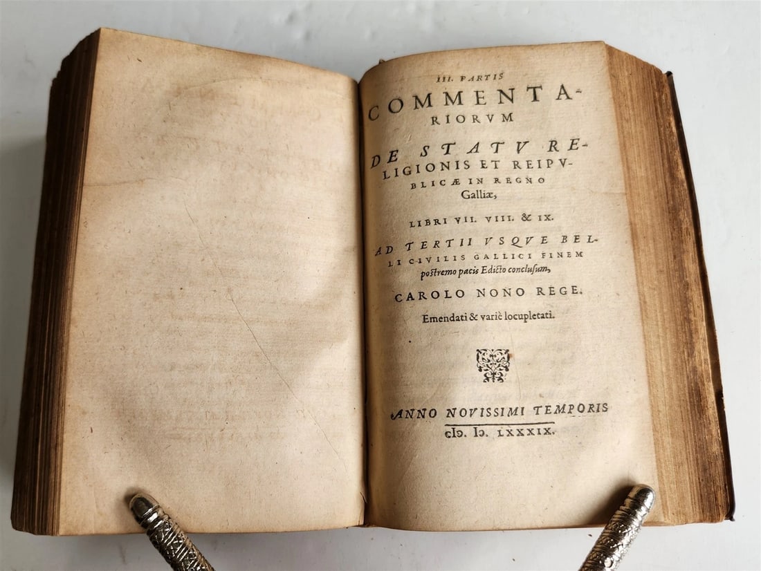 1577 HISTORY OF RELIGIOUS WARS in FRANCE antique vellum bound 16th CENTURY - 5