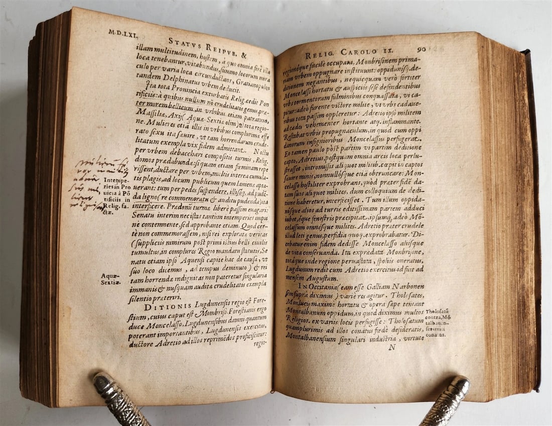 1577 HISTORY OF RELIGIOUS WARS in FRANCE antique vellum bound 16th CENTURY - 9