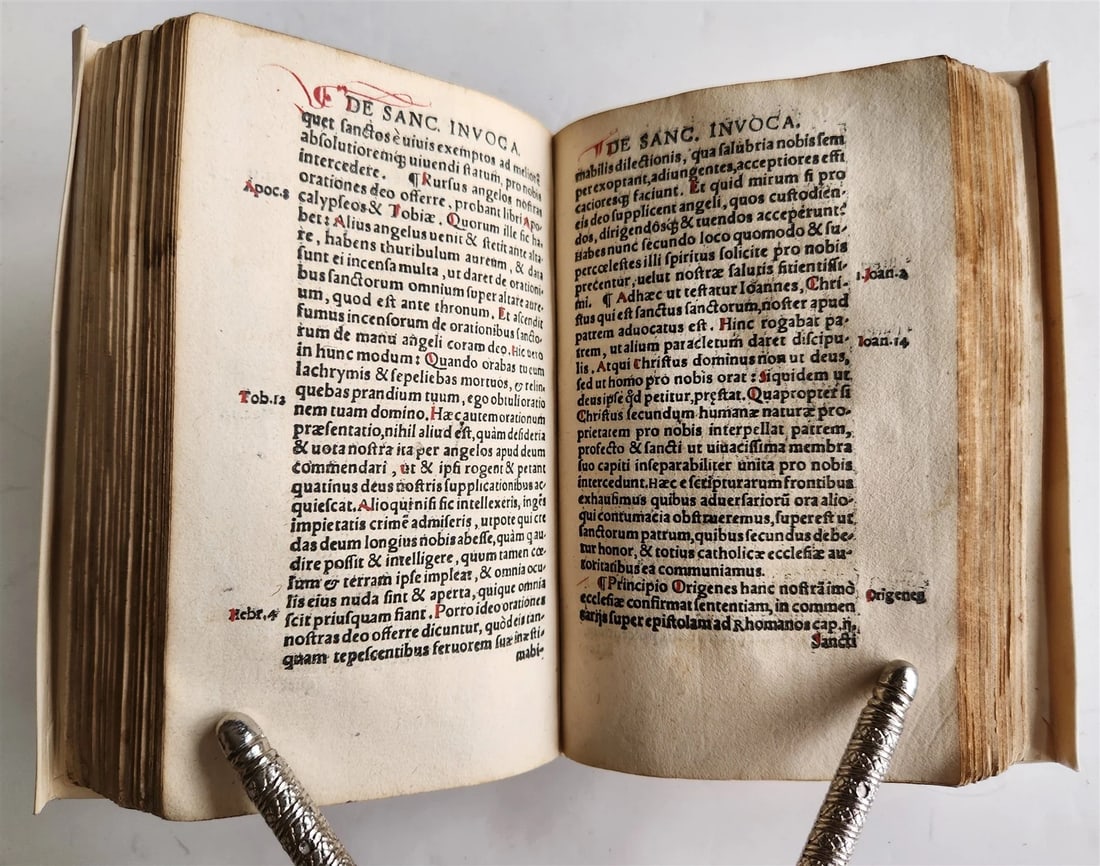 1533 POST-INCUNABULA THEOLOGY in LATIN antique ANCIENT VELLUM MANUSCRIPT BINDING - 10