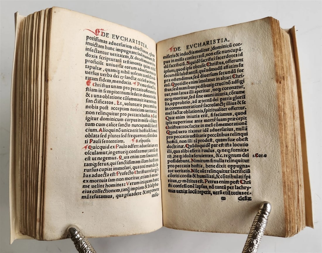 1533 POST-INCUNABULA THEOLOGY in LATIN antique ANCIENT VELLUM MANUSCRIPT BINDING - 12