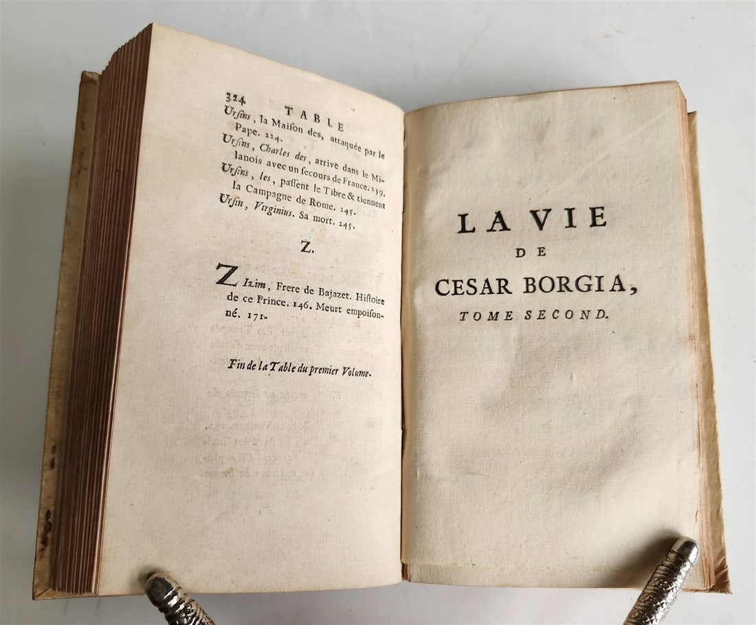 1756 LIFE of CESAR BORGIA ILLUSTRATED w/ PORTRAIT antique VELLUM BINDING - 12