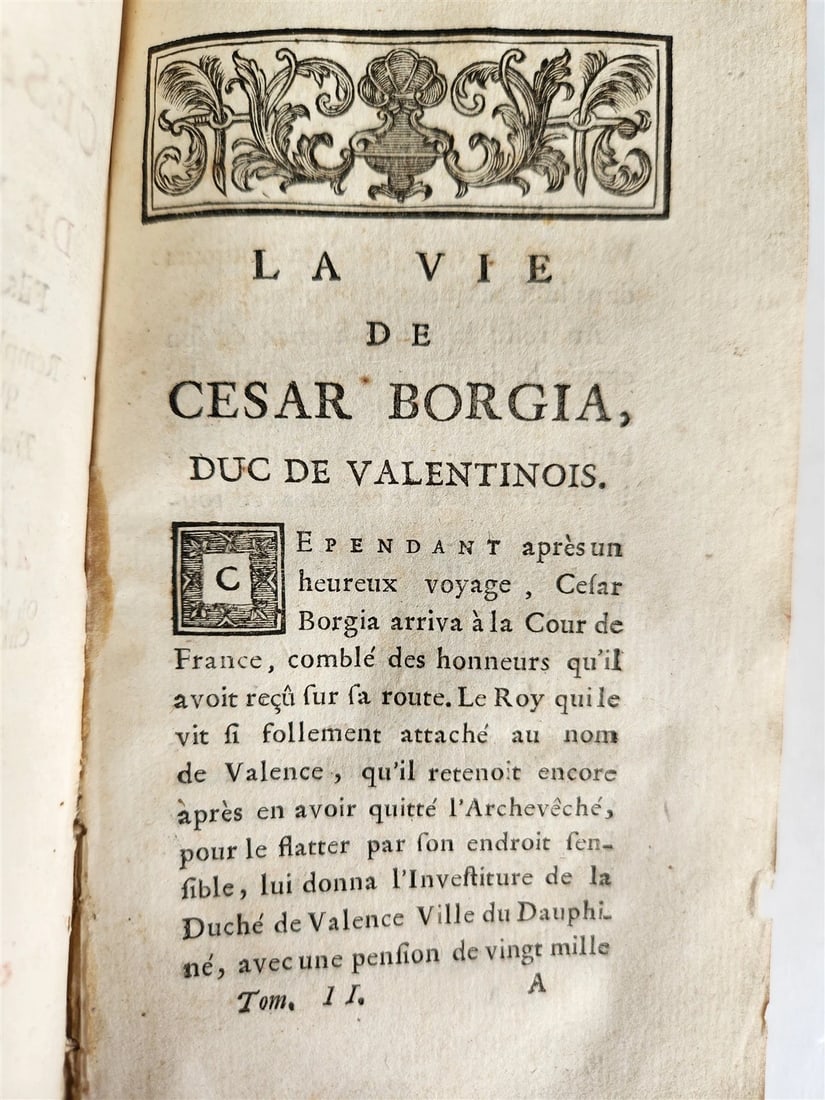 1756 LIFE of CESAR BORGIA ILLUSTRATED w/ PORTRAIT antique VELLUM BINDING - 13