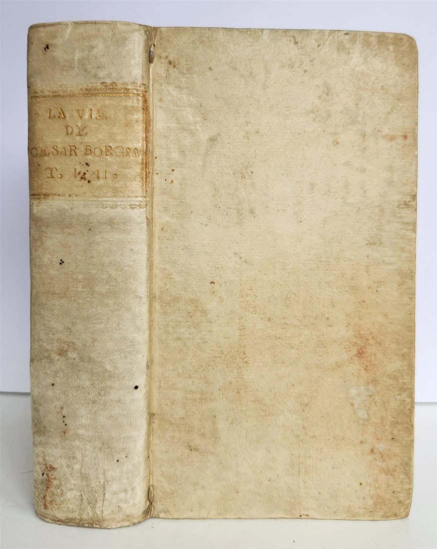1756 LIFE of CESAR BORGIA ILLUSTRATED w/ PORTRAIT antique VELLUM BINDING - 4