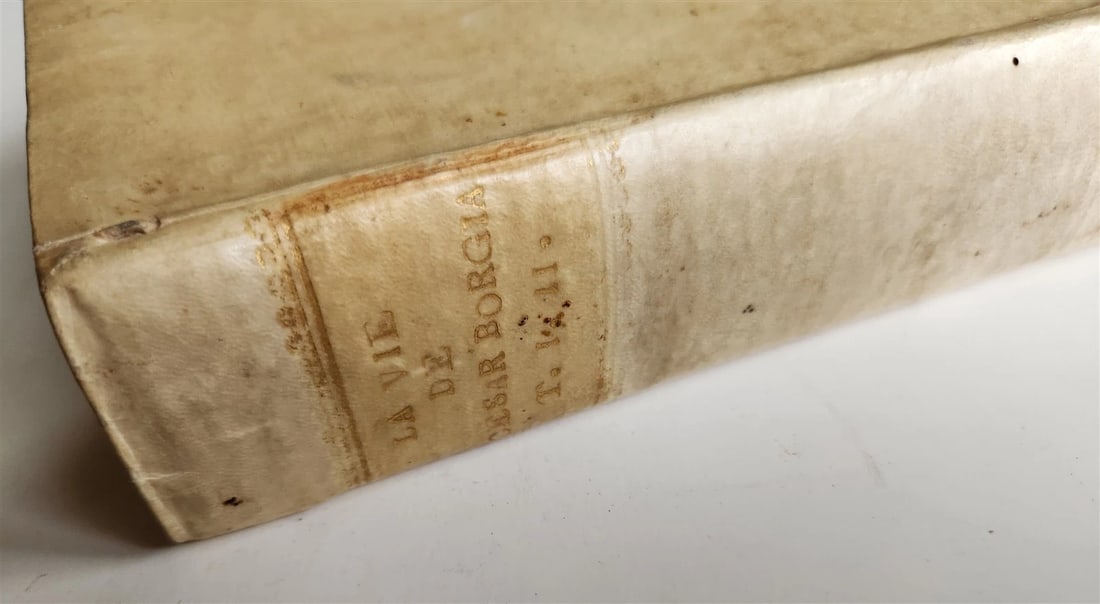 1756 LIFE of CESAR BORGIA ILLUSTRATED w/ PORTRAIT antique VELLUM BINDING - 6