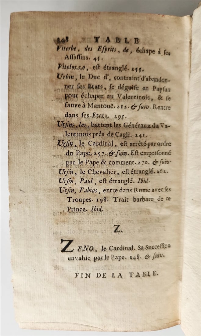 1756 LIFE of CESAR BORGIA ILLUSTRATED w/ PORTRAIT antique VELLUM BINDING - 9