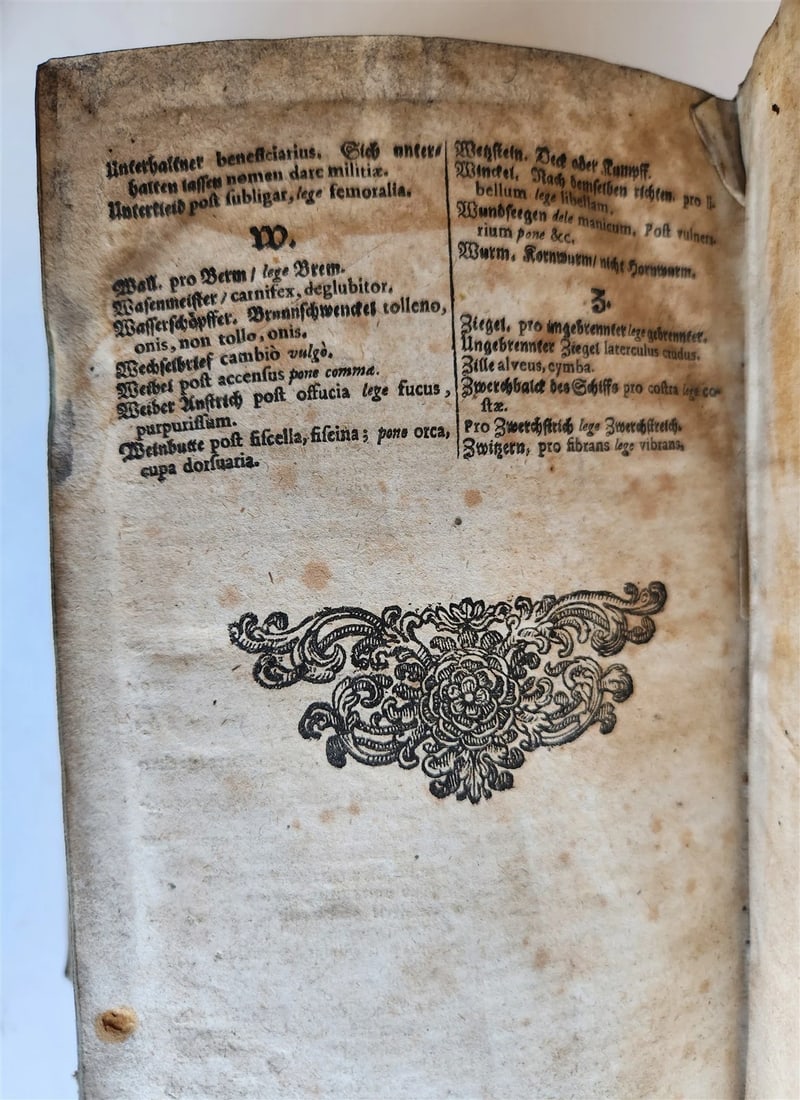 1680 ART & SCIENCE ENCYCLOPEDIA antique decorative PIGSKIN BINDING w/ CLASPS - 14