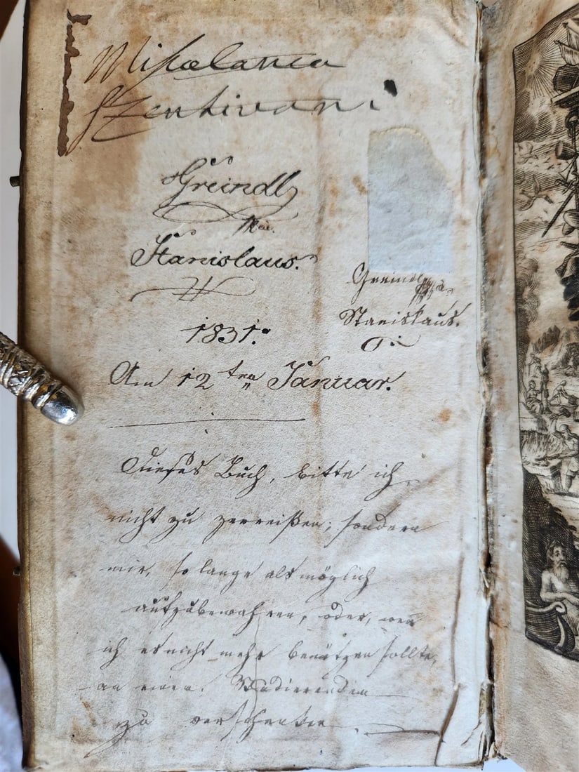 1680 ART & SCIENCE ENCYCLOPEDIA antique decorative PIGSKIN BINDING w/ CLASPS - 8