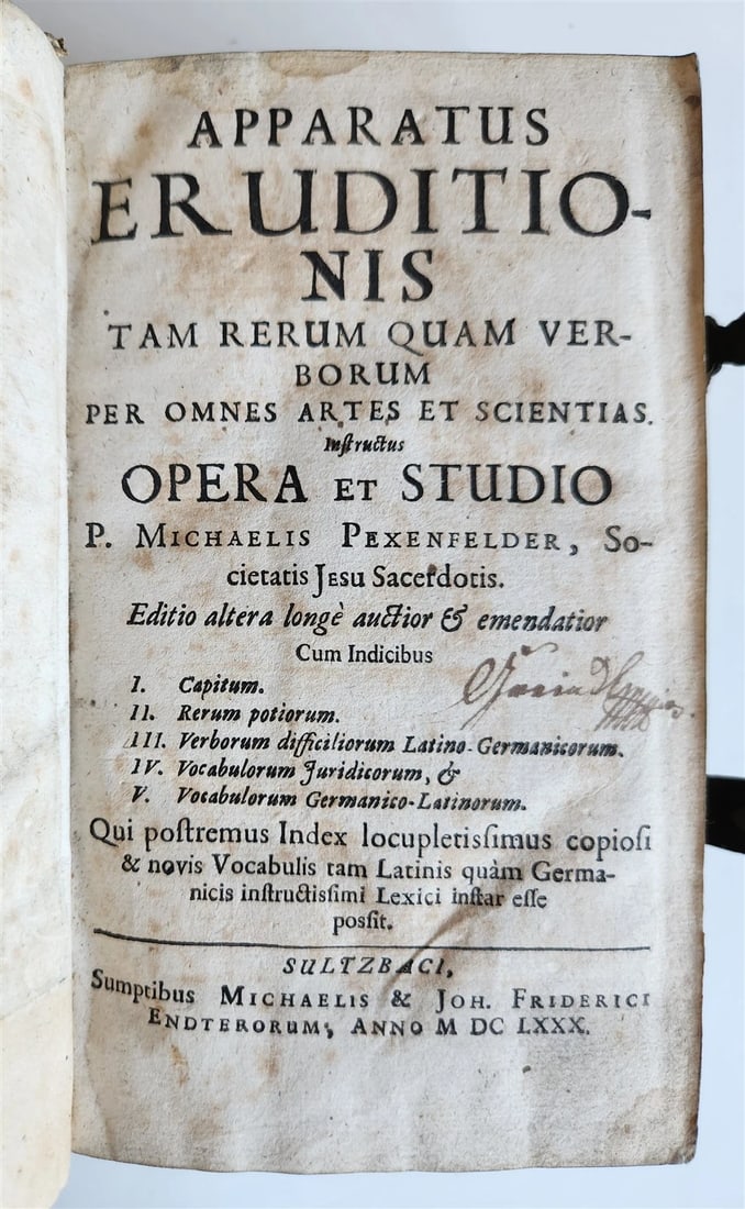 1680 ART & SCIENCE ENCYCLOPEDIA antique decorative PIGSKIN BINDING w/ CLASPS - 9
