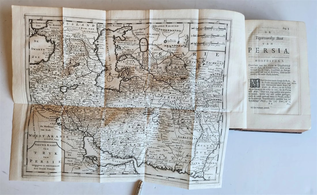 1732 ILLUSTRATED HISTORY of PERSIA ARABIA ASIATIC TARTARY RUSSIA w/maps ANTIQUE - 4