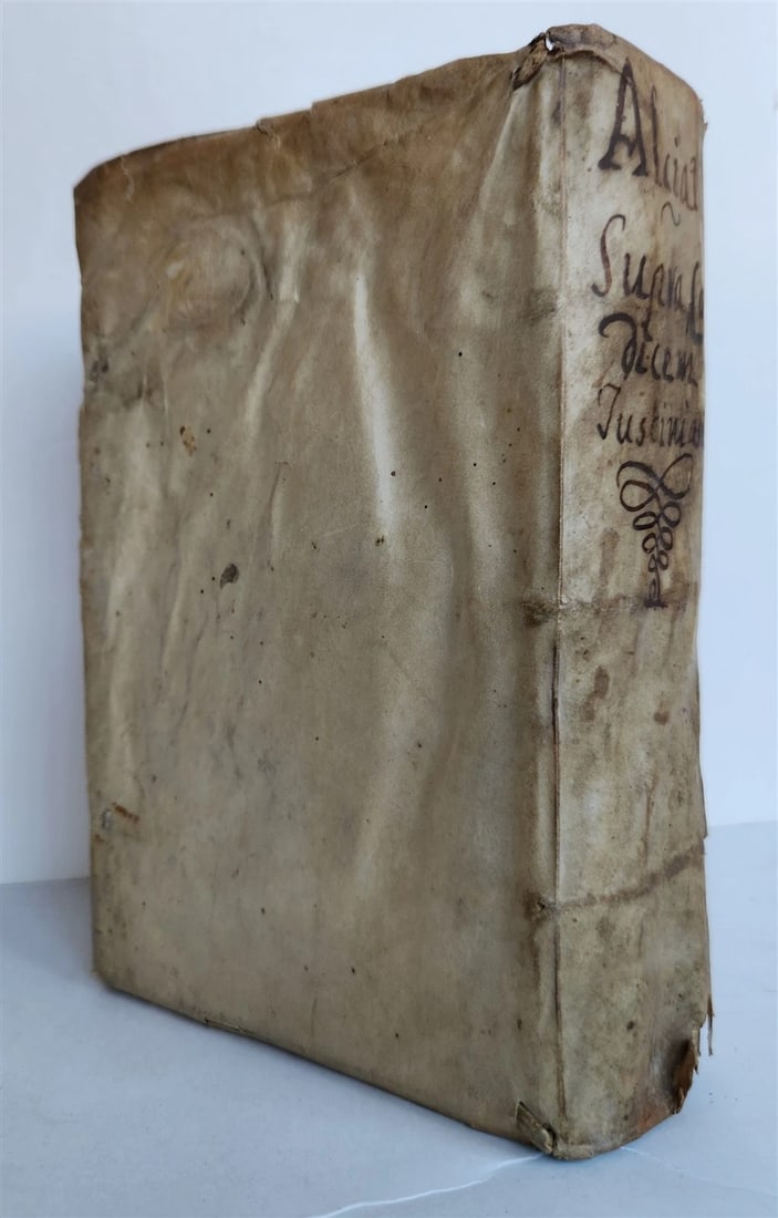 1542 LAW BOOK by ANDREA ALCIATI antique VELLUM BINDING 16th CENTURY scarce - 3