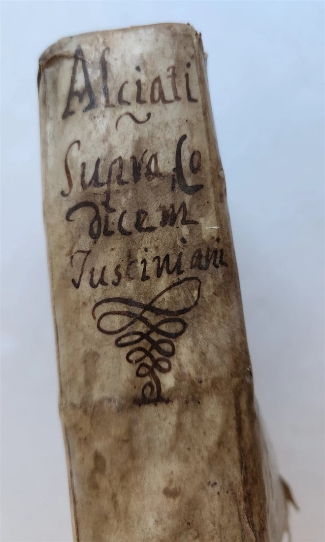 1542 LAW BOOK by ANDREA ALCIATI antique VELLUM BINDING 16th CENTURY scarce - 6