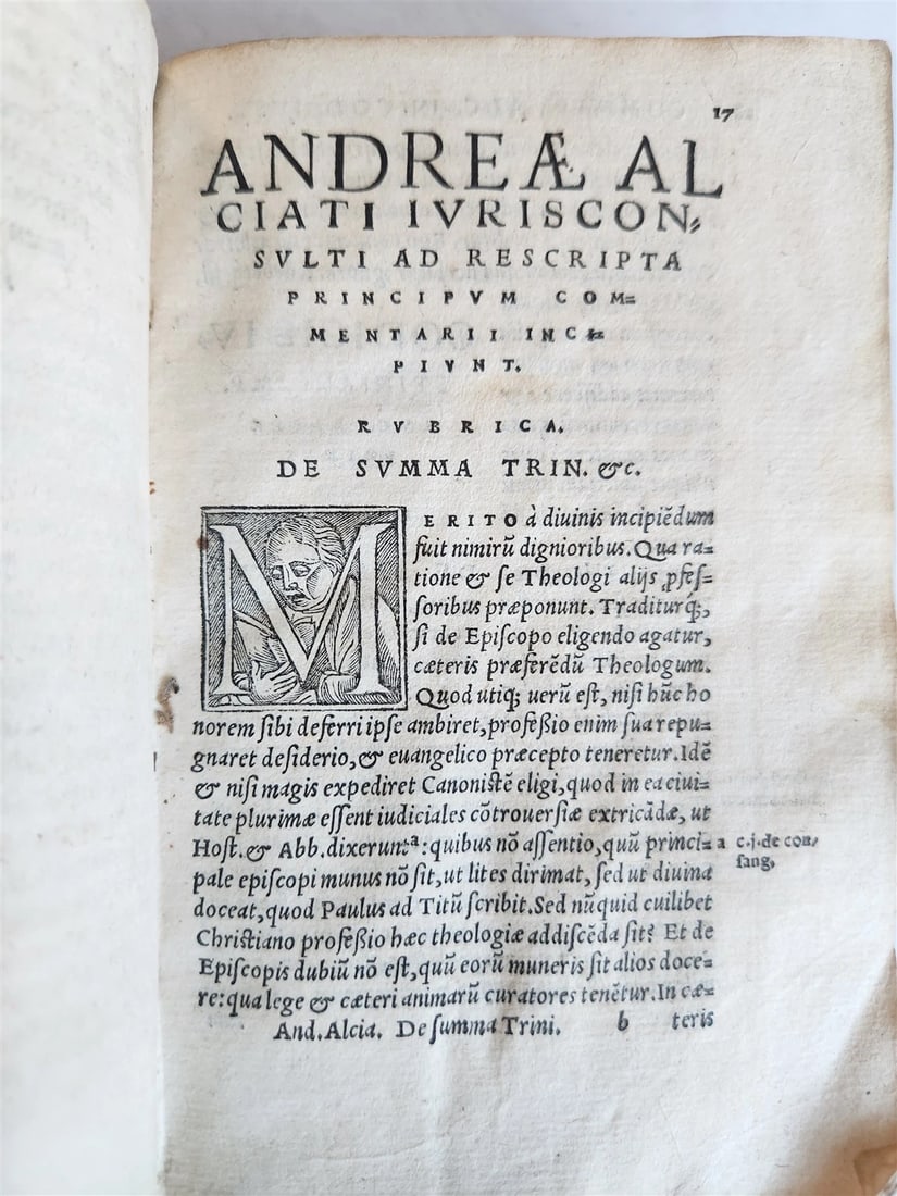 1542 LAW BOOK by ANDREA ALCIATI antique VELLUM BINDING 16th CENTURY scarce - 7