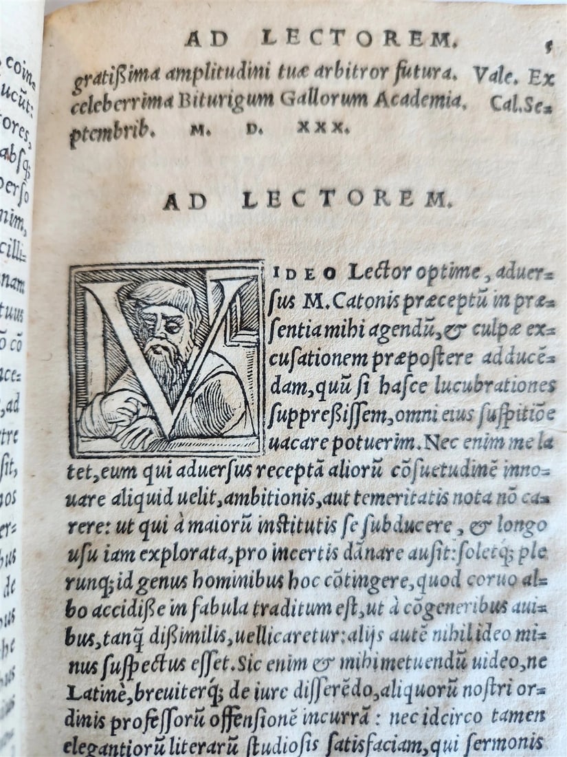 1542 LAW BOOK by ANDREA ALCIATI antique VELLUM BINDING 16th CENTURY scarce - 8