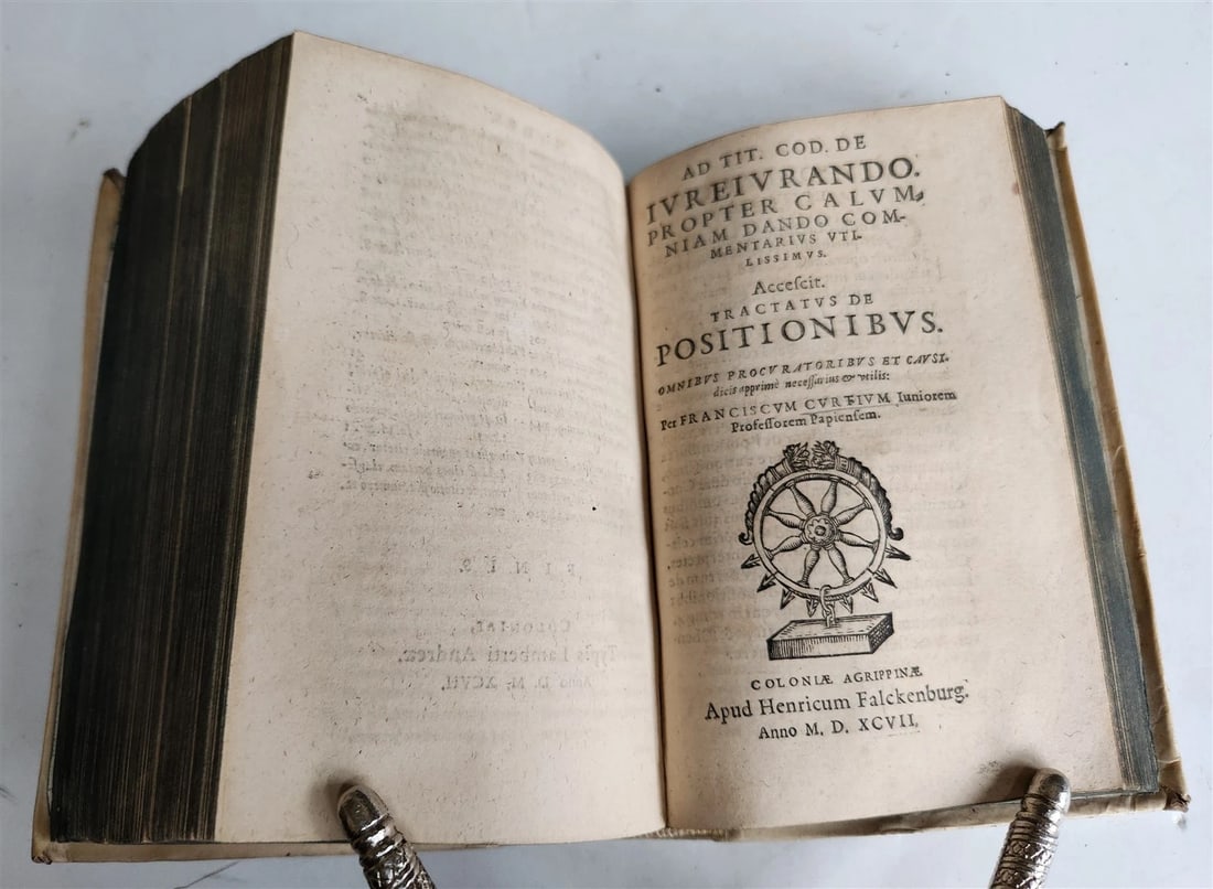 1597 16th CENTURY LAW BOOK on ROMAN COURT antique VELLUM BOUND - 4