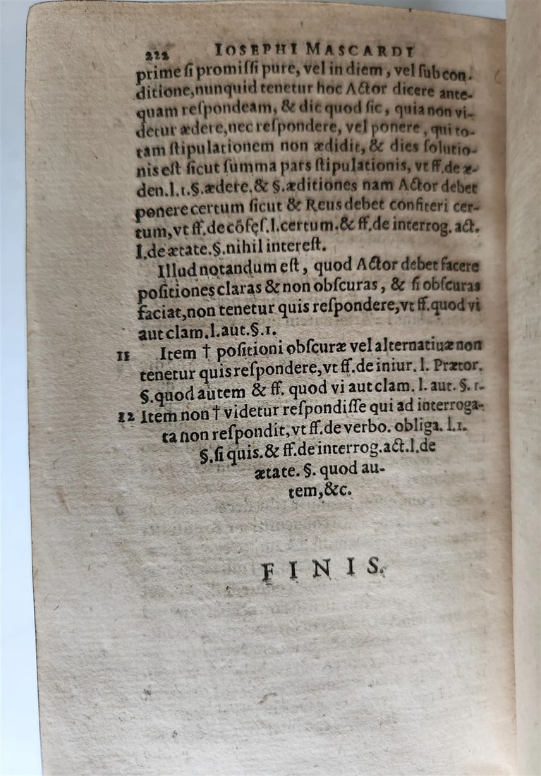 1597 16th CENTURY LAW BOOK on ROMAN COURT antique VELLUM BOUND - 9