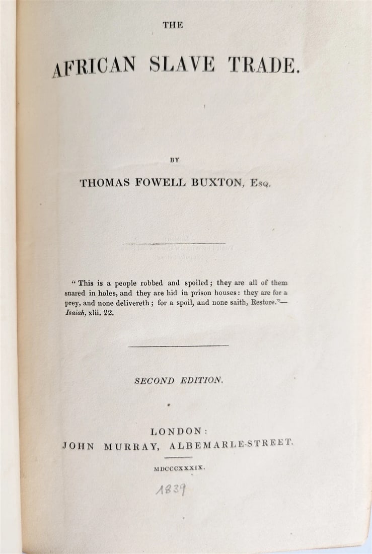 1839 AFRICAN SLAVE TRADE by Thomas Fowell Buxton antique in ENGLISH - 2